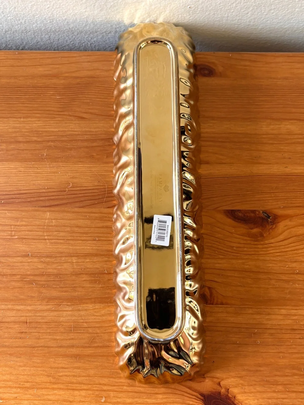 metallic gold finish porcelain cracker tray NWT